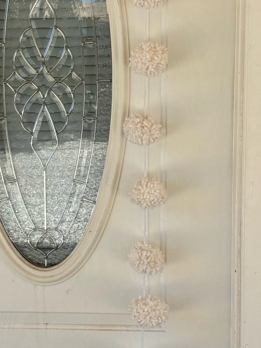 (2) Ashland Neutral Pom Pom Garland
